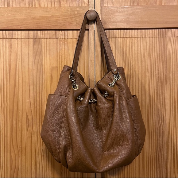 Michael Kors Camel Brown Tan Cognac Whiskey Leather Handbag - Picture 3 of 11